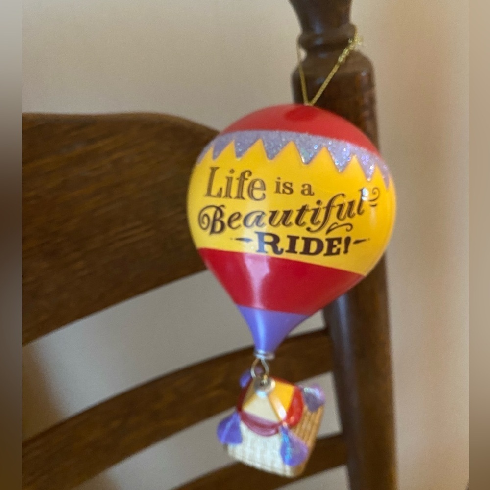 Kurt Adler Vintage Hot Air Balloon Ornament "Life is a Beautiful Ride"